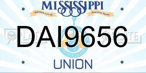 DAI9656 Mississippi License Plate