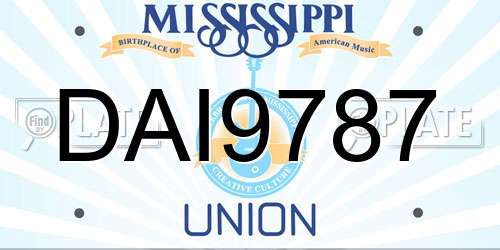 DAI9787 Mississippi License Plate