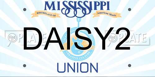 DAISY2 Mississippi License Plate