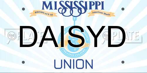 DAISYD Mississippi License Plate