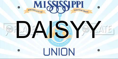 DAISYY Mississippi License Plate