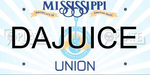 DAJUICE Mississippi License Plate