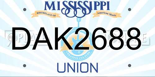 DAK2688 Mississippi License Plate