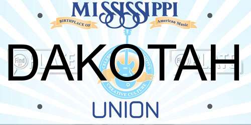 DAKOTAH Mississippi License Plate