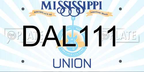 DAL111 Mississippi License Plate