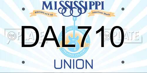 DAL710 Mississippi License Plate