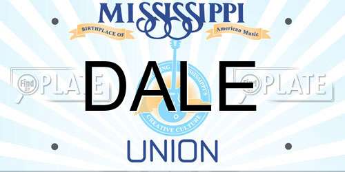DALE Mississippi License Plate