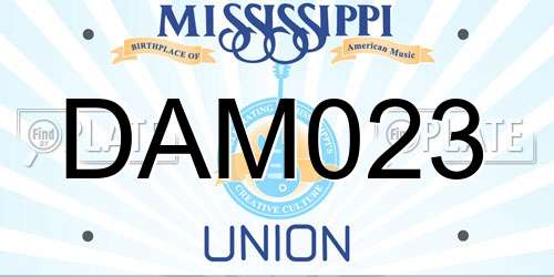 DAM023 Mississippi License Plate