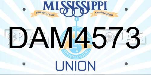 DAM4573 Mississippi License Plate