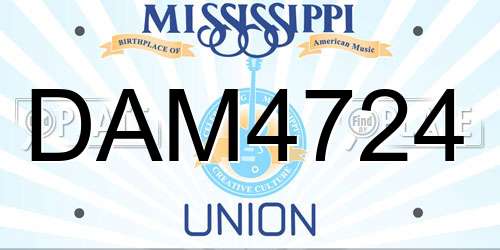 DAM4724 Mississippi License Plate