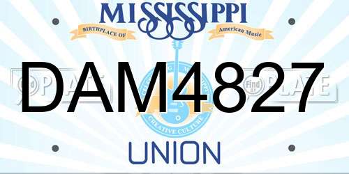 DAM4827 Mississippi License Plate