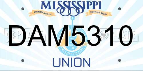DAM5310 Mississippi License Plate