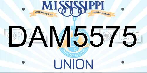DAM5575 Mississippi License Plate