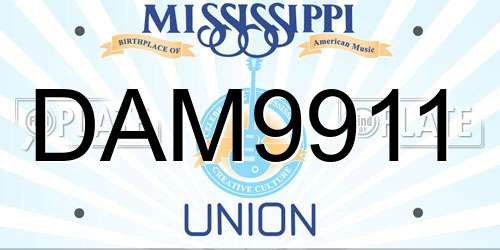 DAM9911 Mississippi License Plate