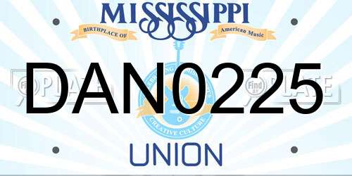 DAN0225 Mississippi License Plate