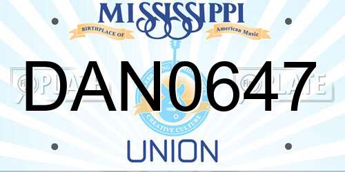 DAN0647 Mississippi License Plate