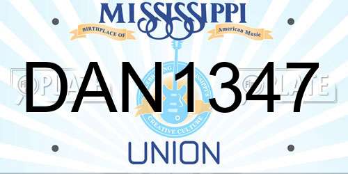 DAN1347 Mississippi License Plate