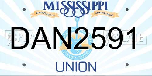 DAN2591 Mississippi License Plate