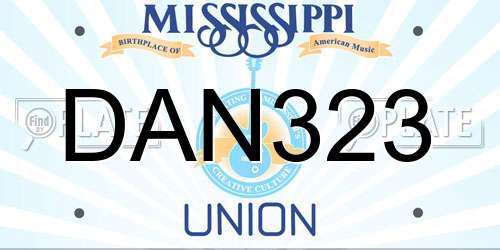 DAN323 Mississippi License Plate
