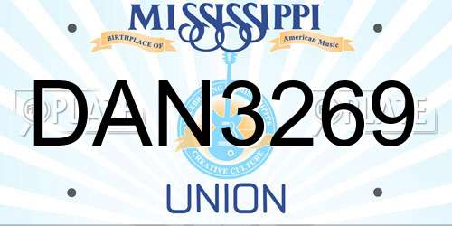 DAN3269 Mississippi License Plate