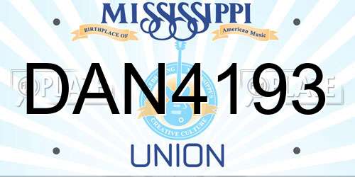 DAN4193 Mississippi License Plate