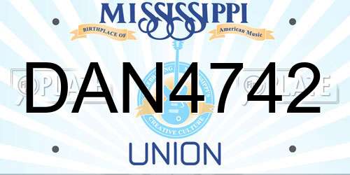 DAN4742 Mississippi License Plate