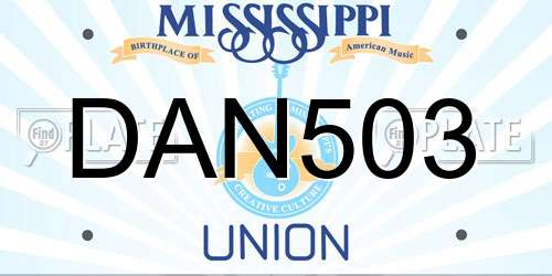 DAN503 Mississippi License Plate