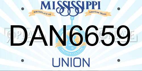 DAN6659 Mississippi License Plate