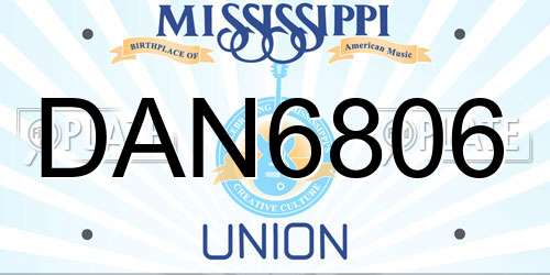DAN6806 Mississippi License Plate