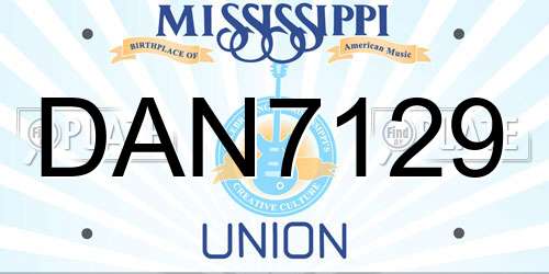 DAN7129 Mississippi License Plate