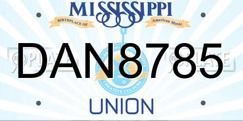 DAN8785 Mississippi License Plate