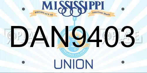 DAN9403 Mississippi License Plate