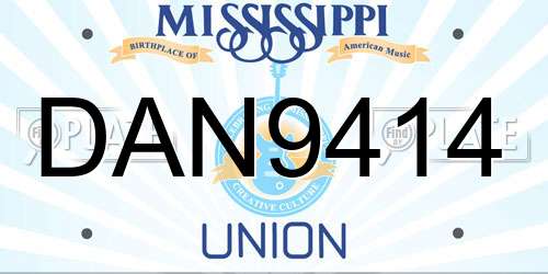 DAN9414 Mississippi License Plate