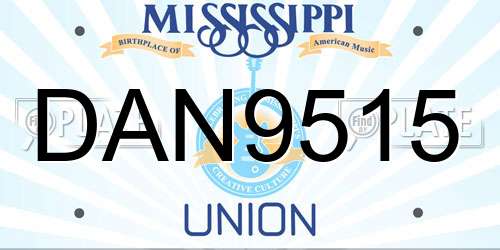 DAN9515 Mississippi License Plate