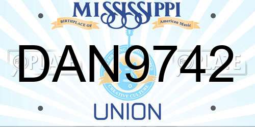 DAN9742 Mississippi License Plate