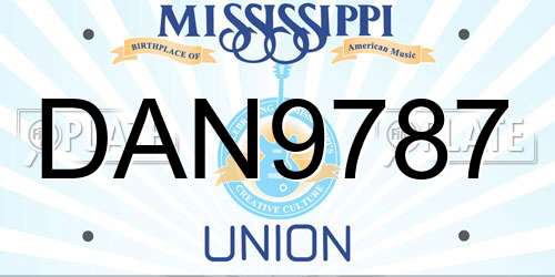 DAN9787 Mississippi License Plate