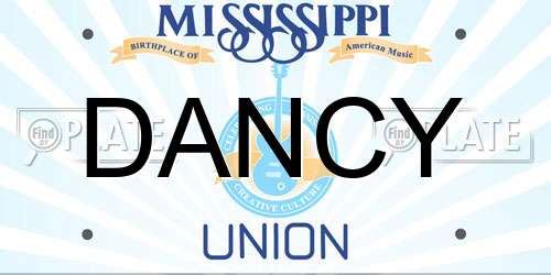DANCY Mississippi License Plate