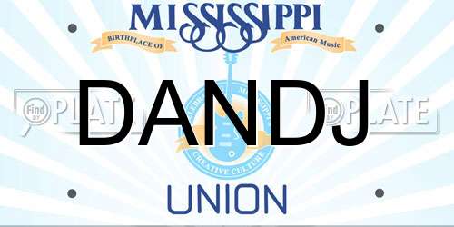 DANDJ Mississippi License Plate