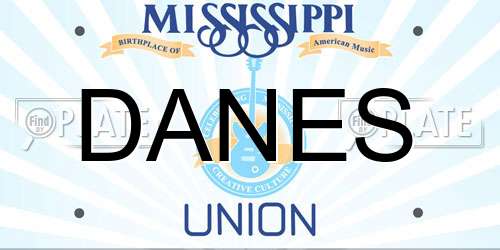 DANES Mississippi License Plate