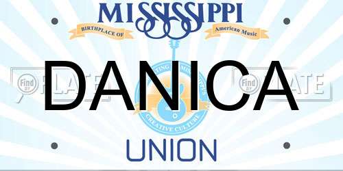 DANICA Mississippi License Plate