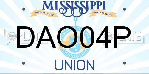 DAO04P Mississippi License Plate