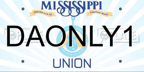 DAONLY1 Mississippi License Plate