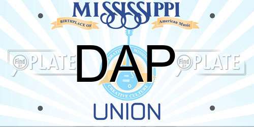 DAP Mississippi License Plate
