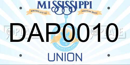 DAP0010 Mississippi License Plate
