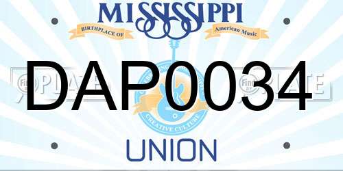 DAP0034 Mississippi License Plate