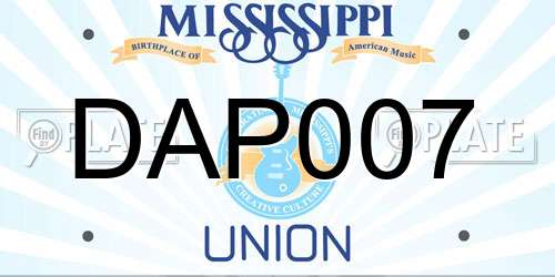 DAP007 Mississippi License Plate