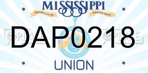 DAP0218 Mississippi License Plate