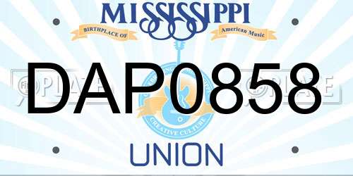 DAP0858 Mississippi License Plate