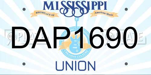 DAP1690 Mississippi License Plate