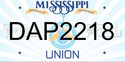 DAP2218 Mississippi License Plate